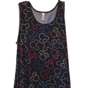 Luluroe Dress Mickey Minnie Pullover Black Sleeveless Stretch Women’s  Size XL